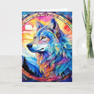 Wolf in Glas-in-lood Kaart