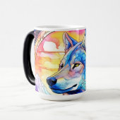 Wolf in Glas-in-lood Magische Mok (Voorkant links)