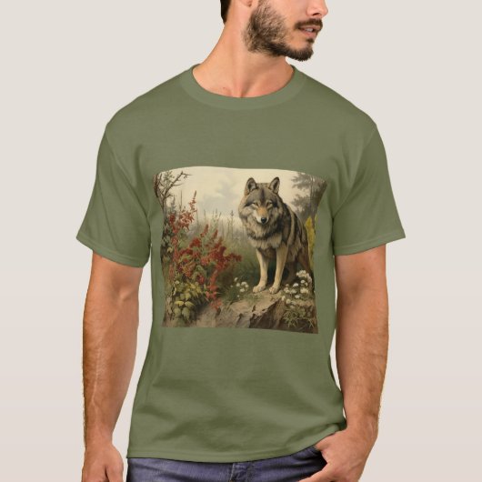 Wolf in Glen Mannen T-shirt (Voorkant)