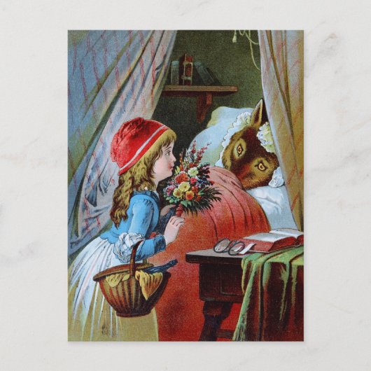 Wolf in Grandma Bed Briefkaart (Voorkant)