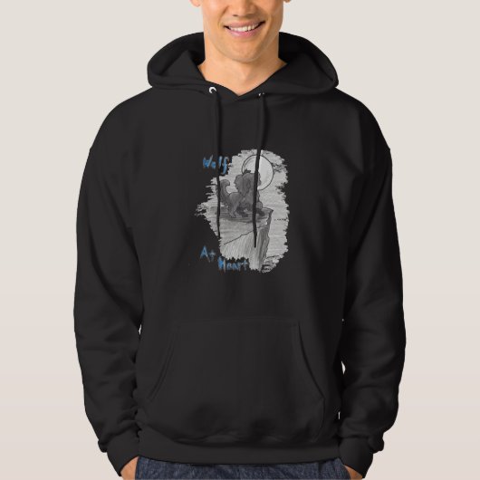 Wolf in hart en nieren hoodie (Voorkant)
