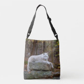 Wolf in Herfst Crossbody Tas (Achterkant)
