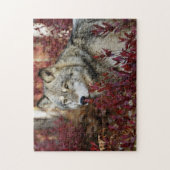 Wolf in Herfst Legpuzzel (Verticaal)