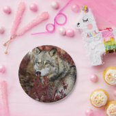 Wolf in Herfst Papieren Bordje (Feest)