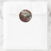 Wolf in Herfst Ronde Sticker (Tas)