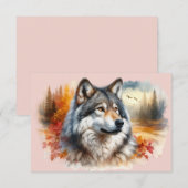 Wolf in herfstkleuren: de schoonheid van de Natuur Bedankkaart (Voorkant / Achterkant)