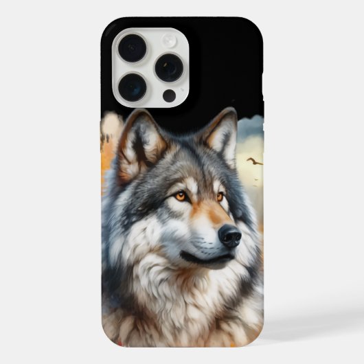 Wolf in herfstkleuren: de schoonheid van de natuur iPhone hoesje (Achterkant)