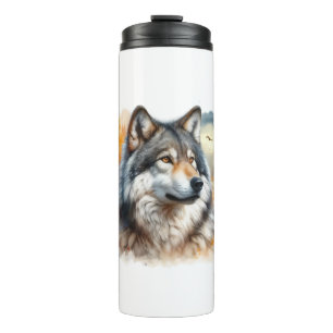 Wolf in herfstkleuren: de schoonheid van de Natuur Thermosbeker