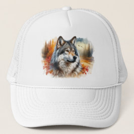 Wolf in herfstkleuren: de schoonheid van de Natuur Trucker Pet