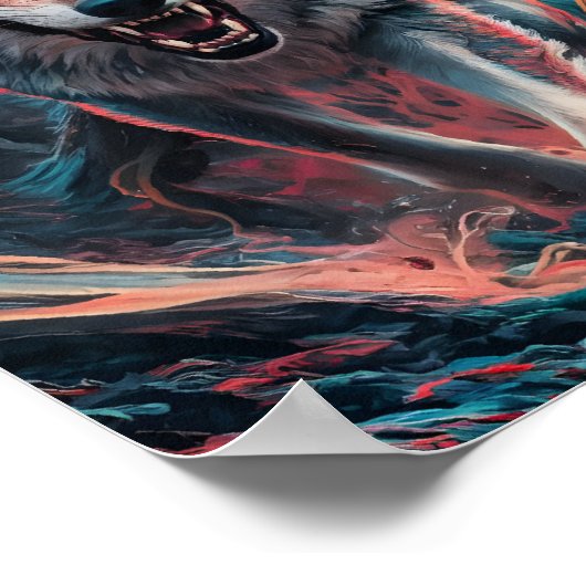 Wolf in het Abstracte poster (Hoek)