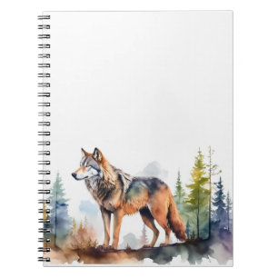 Wolf in het aquarel notitieboek