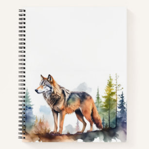 Wolf in het aquarel notitieboek