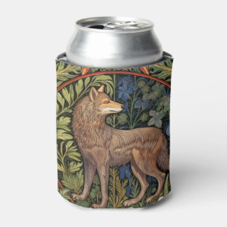 Wolf in het bos art nouveau blikjeskoeler