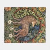 Wolf in het bos art nouveau fleece deken (Voorkant (Horizontaal))