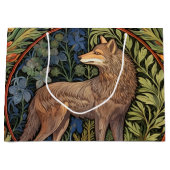 Wolf in het bos art nouveau groot cadeauzakje (Voorkant)