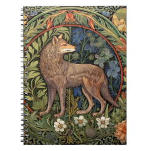 Wolf in het bos art nouveau notitieboek