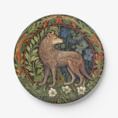 Wolf in het bos art nouveau papieren bordje (Voorkant)