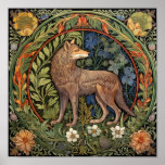 Wolf in het bos art nouveau poster<br><div class="desc">Wolf in de bos art nouveau stijl.</div>