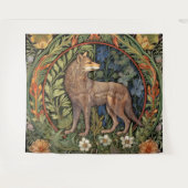 Wolf in het bos art nouveau wandkleed (Voorkant (horizontaal))