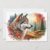 Wolf in het bos: een prachtige mix van Natuur Bedankkaart (Voorkant)