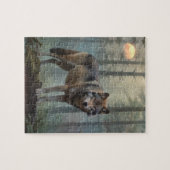Wolf in het bos legpuzzel (Horizontaal)