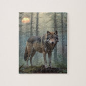 Wolf in het bos legpuzzel (Verticaal)