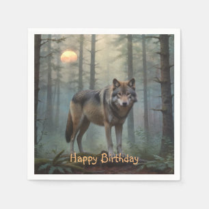 Wolf in het bos servet