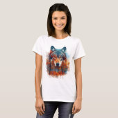 Wolf in het herfstbos t-shirt (Voorkant volledig)