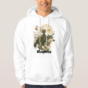 Wolf in het maanverlichte bos  hoodie