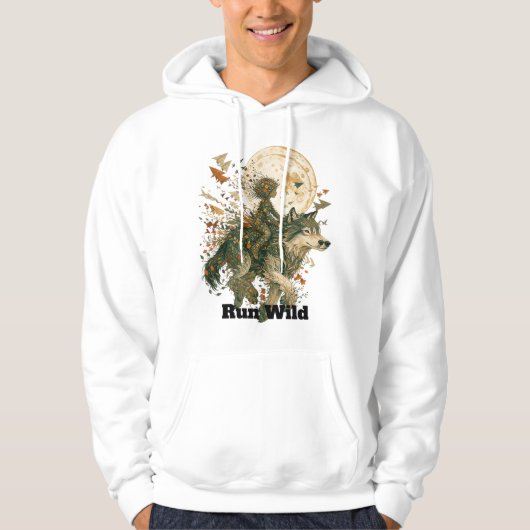 Wolf in het maanverlichte bos hoodie (Voorkant)