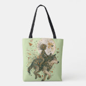 Wolf in het maanverlichte bos tote bag (Achterkant)