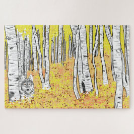 Wolf in het najaar Bossen Legpuzzel