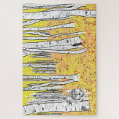 Wolf in het najaar Bossen Legpuzzel (Verticaal)