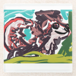 Wolf in het voorjaar glazen onderzetter