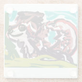 Wolf in het voorjaar glazen onderzetter (Achterkant)