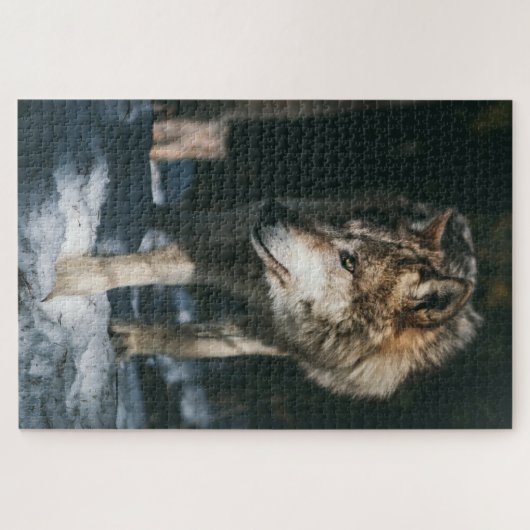 Wolf in het wilde dier legpuzzel (Horizontaal)