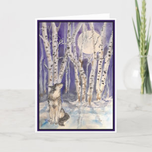 Wolf in het winter blanco Wenskaart Kaart