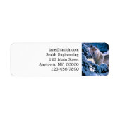 Wolf in het winterbosschilderij etiket (Voorkant)