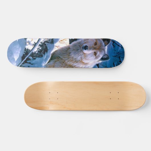 Wolf in het winterbosschilderij persoonlijk skateboard