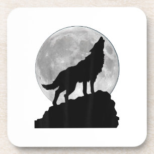 Wolf in maanlicht T-shirt - Coole volle hond pup h Bier Onderzetter
