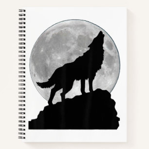 Wolf in maanlicht T-shirt - Coole volle hond pup h Notitieboek