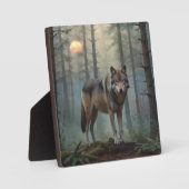 Wolf in Magisch Bos Fotoplaat (Voorkant)