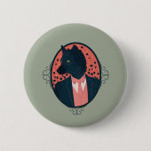 Wolf in menselijke kleding ronde button 5,7 cm (Voorkant)