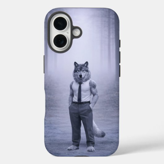 Wolf in minimale formele kleding – Stille bosport Case-Mate iPhone Case (Achterkant)