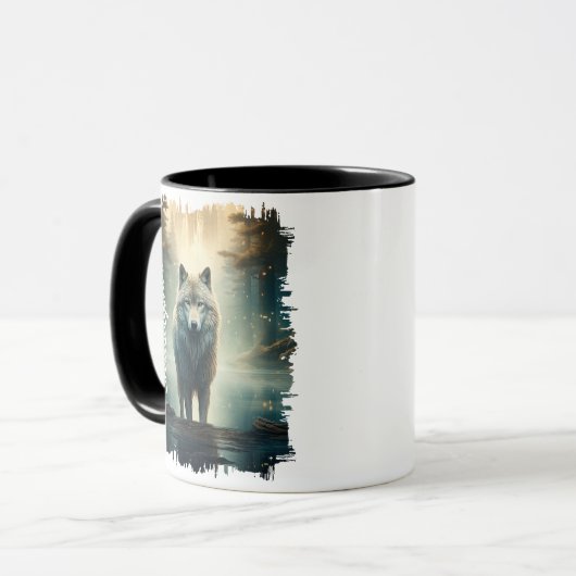 Wolf in Misty Forest Mok (Voorkant links)
