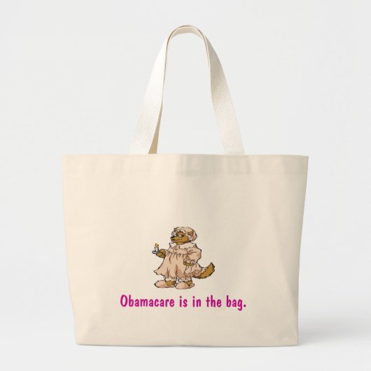 Wolf in oma's kleren grote tote bag (Voorkant)