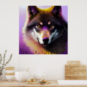 Wolf in Paars Poster (Keuken)