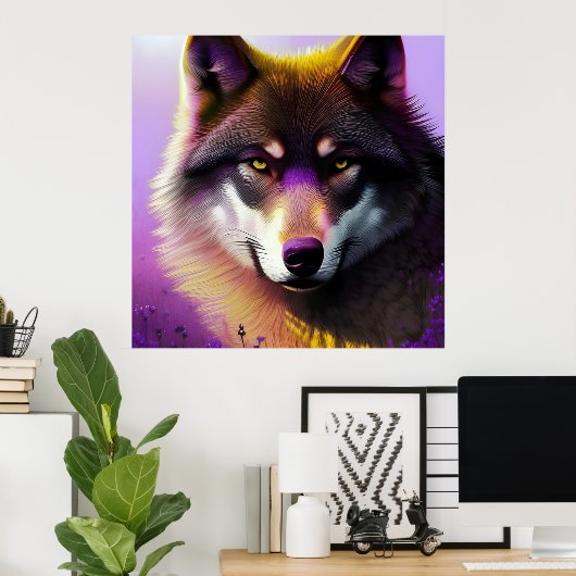 Wolf in Paars Poster (Thuiskantoor)