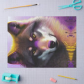 Wolf in Paars Tissuepapier (Craft)
