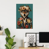 Wolf in pak Poster, Wolf Portret, Wolf Olie Poster (Thuiskantoor)